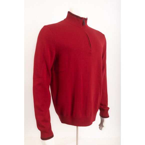 Vineyard Vines Mens Sweater Boathouse Tipping XXL Red Quarter Zip Wool Blend NWT - Picture 2 of 6